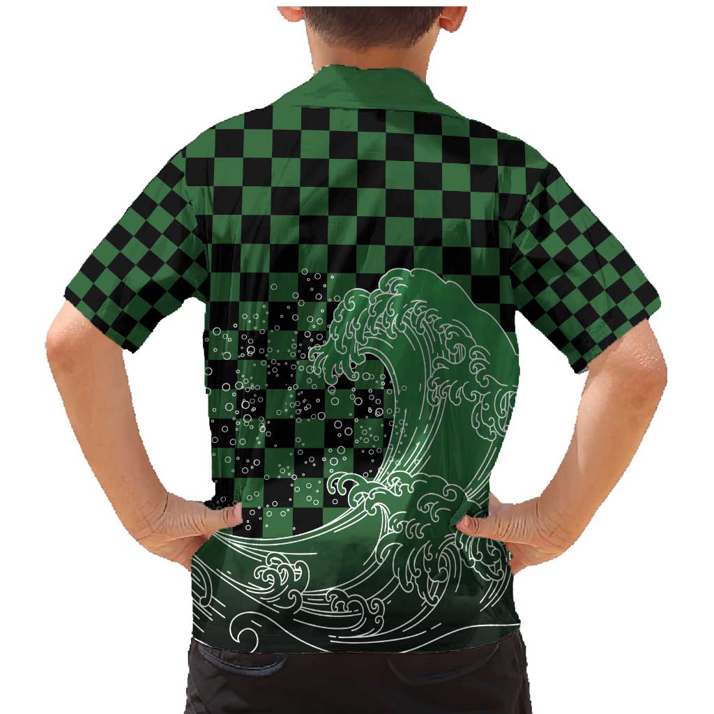 Japanese Asanoha Pattern Family Matching Mermaid Dress and Hawaiian Shirt Water Breathing Slayer Dragon - Wonder Print Shop
