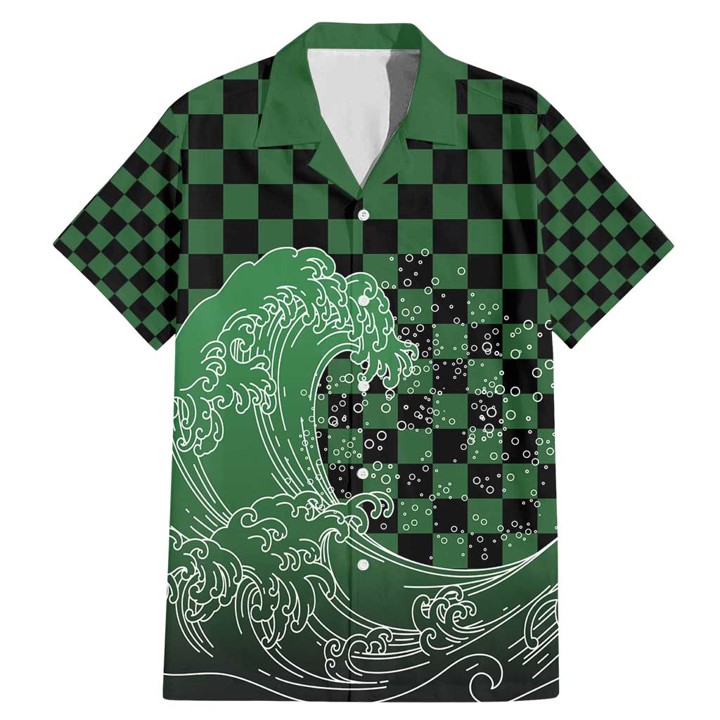 Japanese Asanoha Pattern Family Matching Mermaid Dress and Hawaiian Shirt Water Breathing Slayer Dragon - Wonder Print Shop