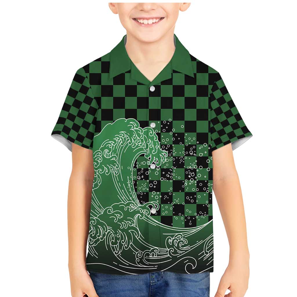 Japanese Asanoha Pattern Family Matching Mermaid Dress and Hawaiian Shirt Water Breathing Slayer Dragon - Wonder Print Shop