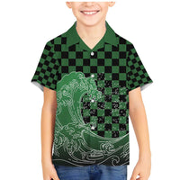 Japanese Asanoha Pattern Family Matching Mermaid Dress and Hawaiian Shirt Water Breathing Slayer Dragon - Wonder Print Shop