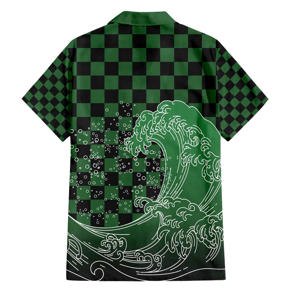 Japanese Asanoha Pattern Family Matching Off The Shoulder Long Sleeve Dress and Hawaiian Shirt Water Breathing Slayer Dragon - Wonder Print Shop