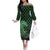 Japanese Asanoha Pattern Family Matching Off The Shoulder Long Sleeve Dress and Hawaiian Shirt Water Breathing Slayer Dragon - Wonder Print Shop