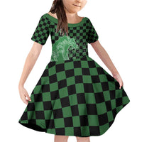 Japanese Asanoha Pattern Family Matching Off Shoulder Short Dress and Hawaiian Shirt Water Breathing Slayer Dragon - Wonder Print Shop