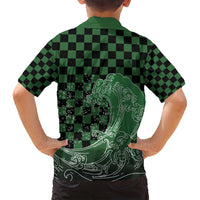 Japanese Asanoha Pattern Family Matching Puletasi and Hawaiian Shirt Water Breathing Slayer Dragon - Wonder Print Shop