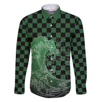 Japanese Asanoha Pattern Family Matching Puletasi and Hawaiian Shirt Water Breathing Slayer Dragon - Wonder Print Shop