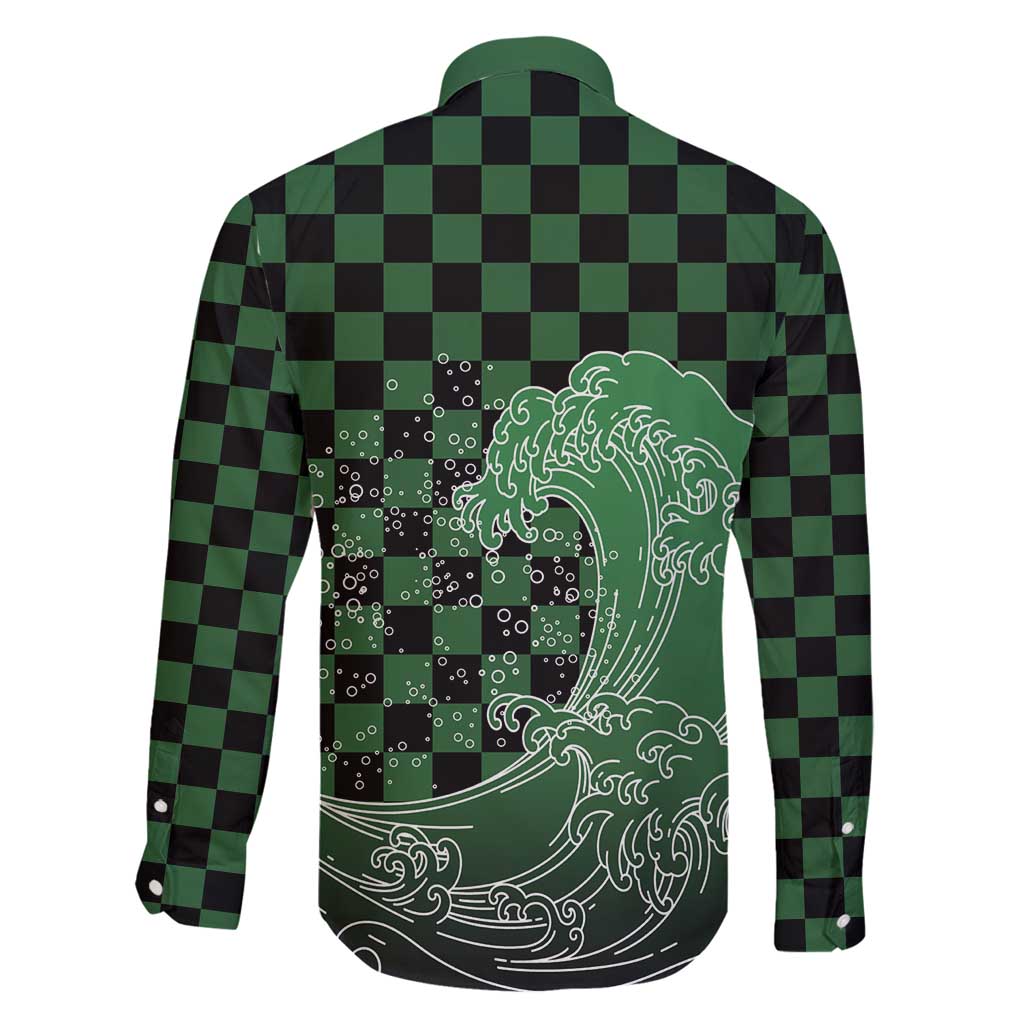 Japanese Asanoha Pattern Family Matching Puletasi and Hawaiian Shirt Water Breathing Slayer Dragon - Wonder Print Shop