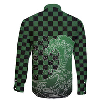 Japanese Asanoha Pattern Family Matching Puletasi and Hawaiian Shirt Water Breathing Slayer Dragon - Wonder Print Shop