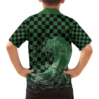 Japanese Asanoha Pattern Family Matching Short Sleeve Bodycon Dress and Hawaiian Shirt Water Breathing Slayer Dragon - Wonder Print Shop