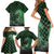 Japanese Asanoha Pattern Family Matching Short Sleeve Bodycon Dress and Hawaiian Shirt Water Breathing Slayer Dragon - Wonder Print Shop