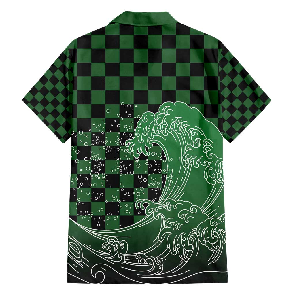 Japanese Asanoha Pattern Family Matching Short Sleeve Bodycon Dress and Hawaiian Shirt Water Breathing Slayer Dragon - Wonder Print Shop