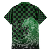 Japanese Asanoha Pattern Family Matching Short Sleeve Bodycon Dress and Hawaiian Shirt Water Breathing Slayer Dragon - Wonder Print Shop