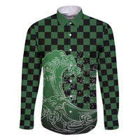 Japanese Asanoha Pattern Family Matching Short Sleeve Bodycon Dress and Hawaiian Shirt Water Breathing Slayer Dragon - Wonder Print Shop
