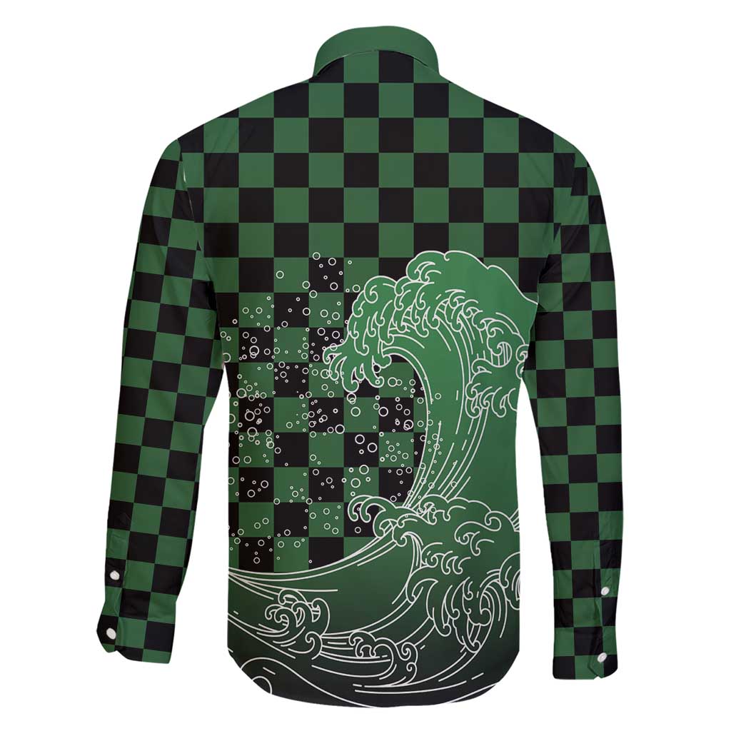 Japanese Asanoha Pattern Family Matching Short Sleeve Bodycon Dress and Hawaiian Shirt Water Breathing Slayer Dragon - Wonder Print Shop