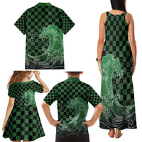 Japanese Asanoha Pattern Family Matching Tank Maxi Dress and Hawaiian Shirt Water Breathing Slayer Dragon - Wonder Print Shop