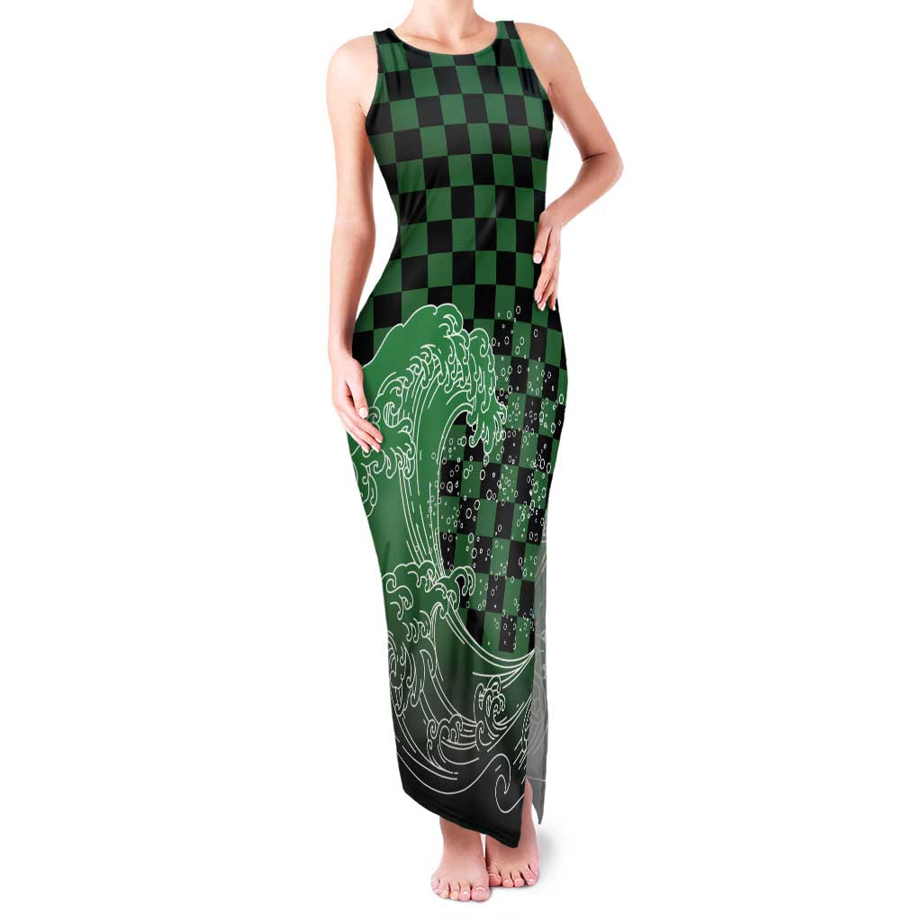 Japanese Asanoha Pattern Family Matching Tank Maxi Dress and Hawaiian Shirt Water Breathing Slayer Dragon - Wonder Print Shop