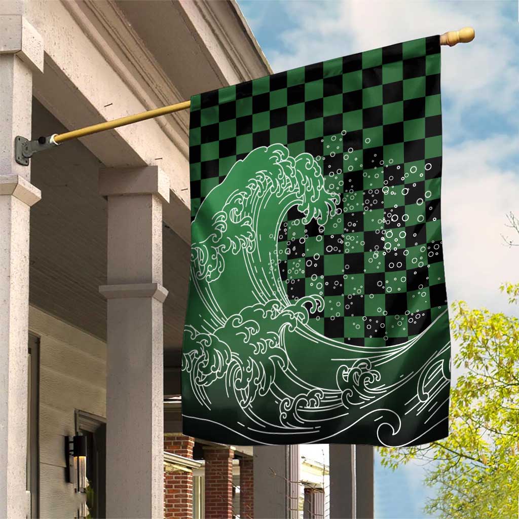 Japanese Asanoha Pattern Garden Flag Water Breathing Slayer Dragon - Wonder Print Shop