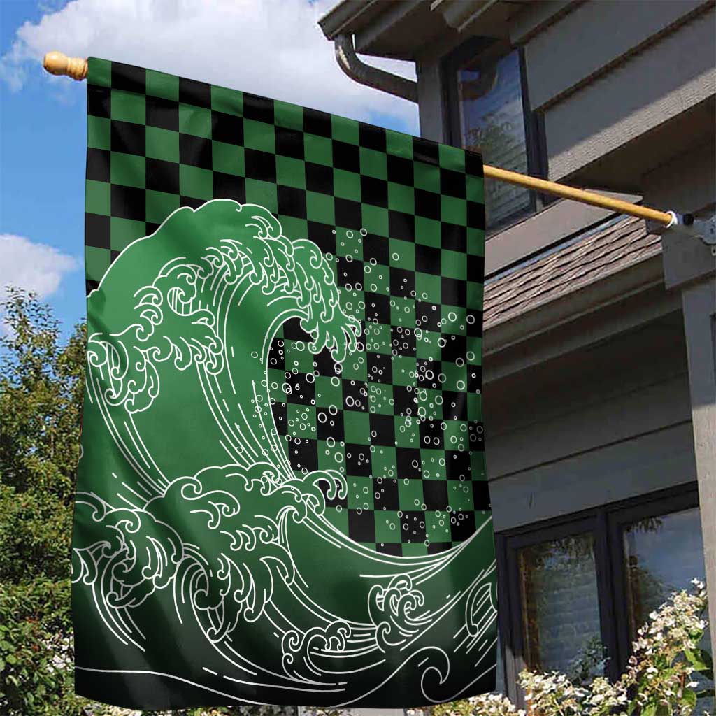 Japanese Asanoha Pattern Garden Flag Water Breathing Slayer Dragon - Wonder Print Shop