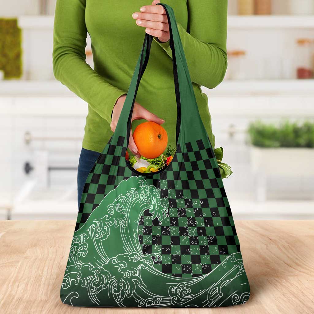 Japanese Asanoha Pattern Grocery Bag Water Breathing Slayer Dragon - Wonder Print Shop