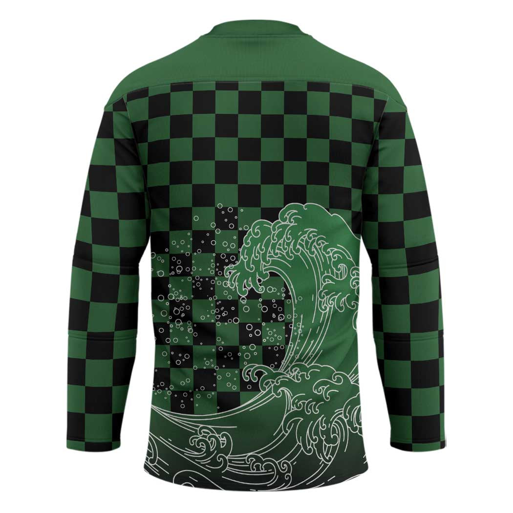 Japanese Asanoha Pattern Hockey Jersey Water Breathing Slayer Dragon - Wonder Print Shop