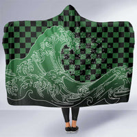 Japanese Asanoha Pattern Hooded Blanket Water Breathing Slayer Dragon - Wonder Print Shop