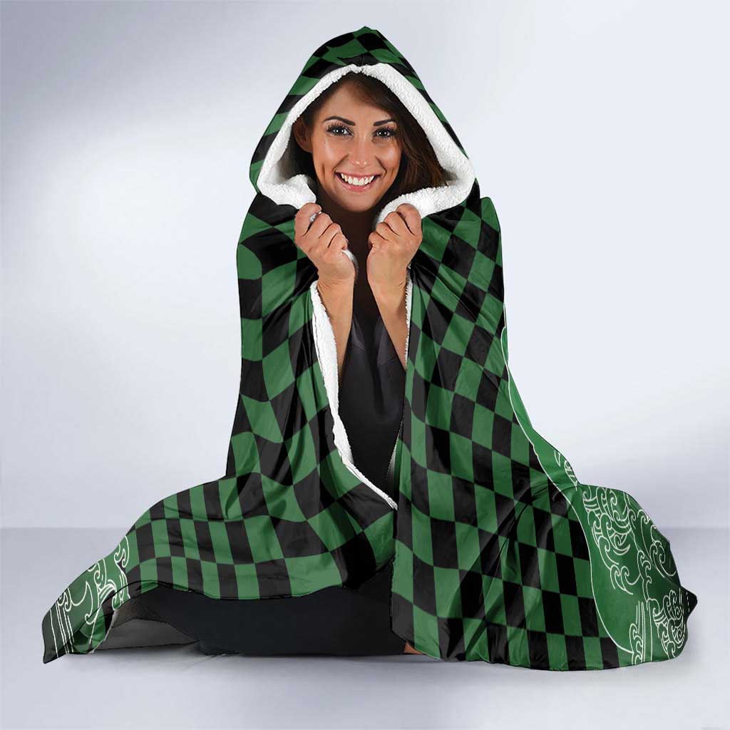 Japanese Asanoha Pattern Hooded Blanket Water Breathing Slayer Dragon - Wonder Print Shop