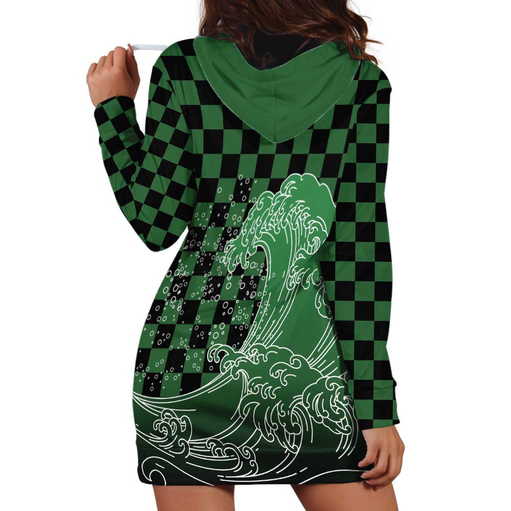 Japanese Asanoha Pattern Hoodie Dress Water Breathing Slayer Dragon - Wonder Print Shop
