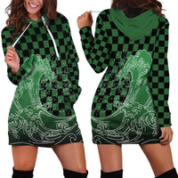 Japanese Asanoha Pattern Hoodie Dress Water Breathing Slayer Dragon - Wonder Print Shop