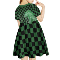 Japanese Asanoha Pattern Kid Short Sleeve Dress Water Breathing Slayer Dragon - Wonder Print Shop