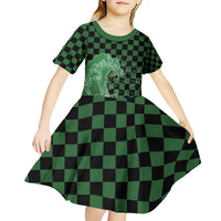 Japanese Asanoha Pattern Kid Short Sleeve Dress Water Breathing Slayer Dragon - Wonder Print Shop