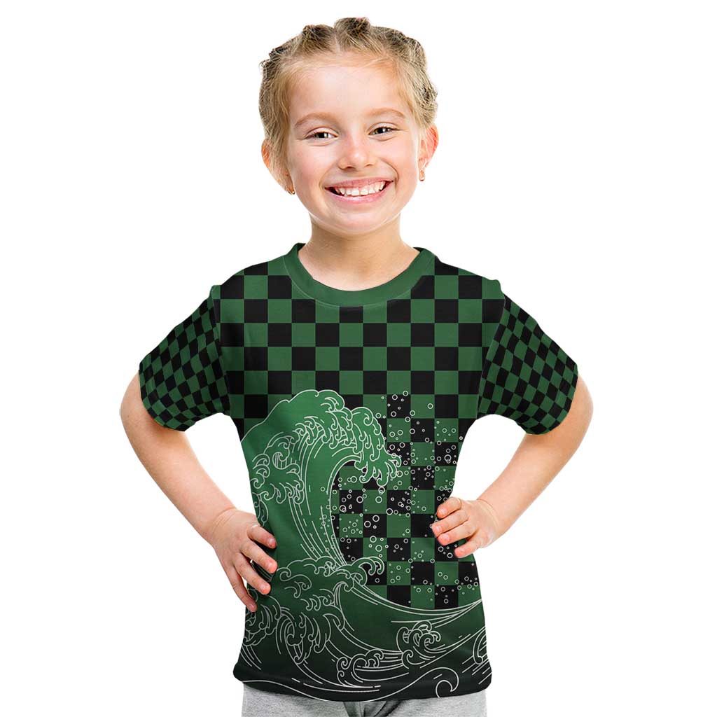 Japanese Asanoha Pattern Kid T Shirt Water Breathing Slayer Dragon - Wonder Print Shop