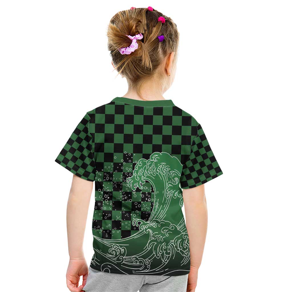 Japanese Asanoha Pattern Kid T Shirt Water Breathing Slayer Dragon - Wonder Print Shop