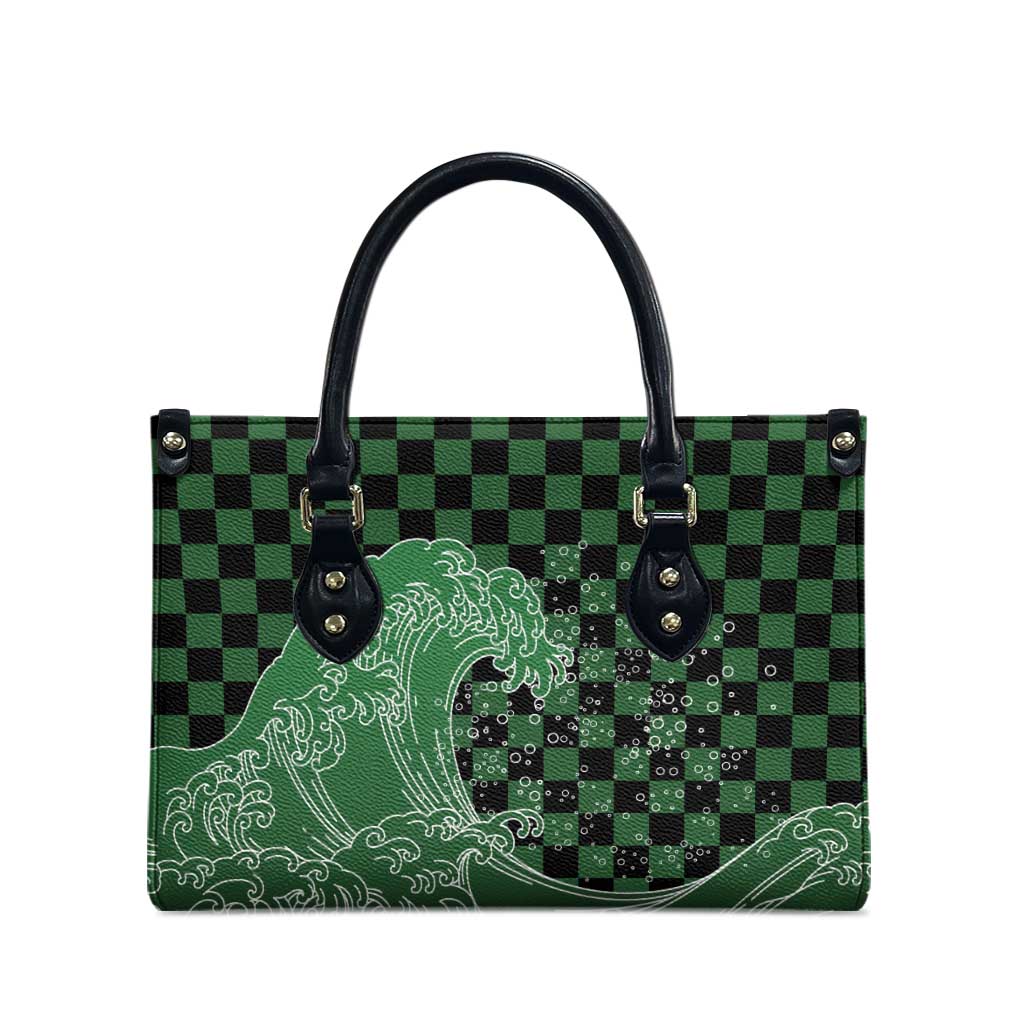 Japanese Asanoha Pattern Leather Bag Water Breathing Slayer Dragon - Wonder Print Shop