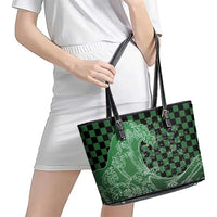 Japanese Asanoha Pattern Leather Tote Bag Water Breathing Slayer Dragon - Wonder Print Shop