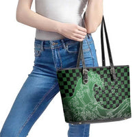 Japanese Asanoha Pattern Leather Tote Bag Water Breathing Slayer Dragon - Wonder Print Shop