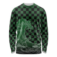 Japanese Asanoha Pattern Long Sleeve Shirt Water Breathing Slayer Dragon - Wonder Print Shop