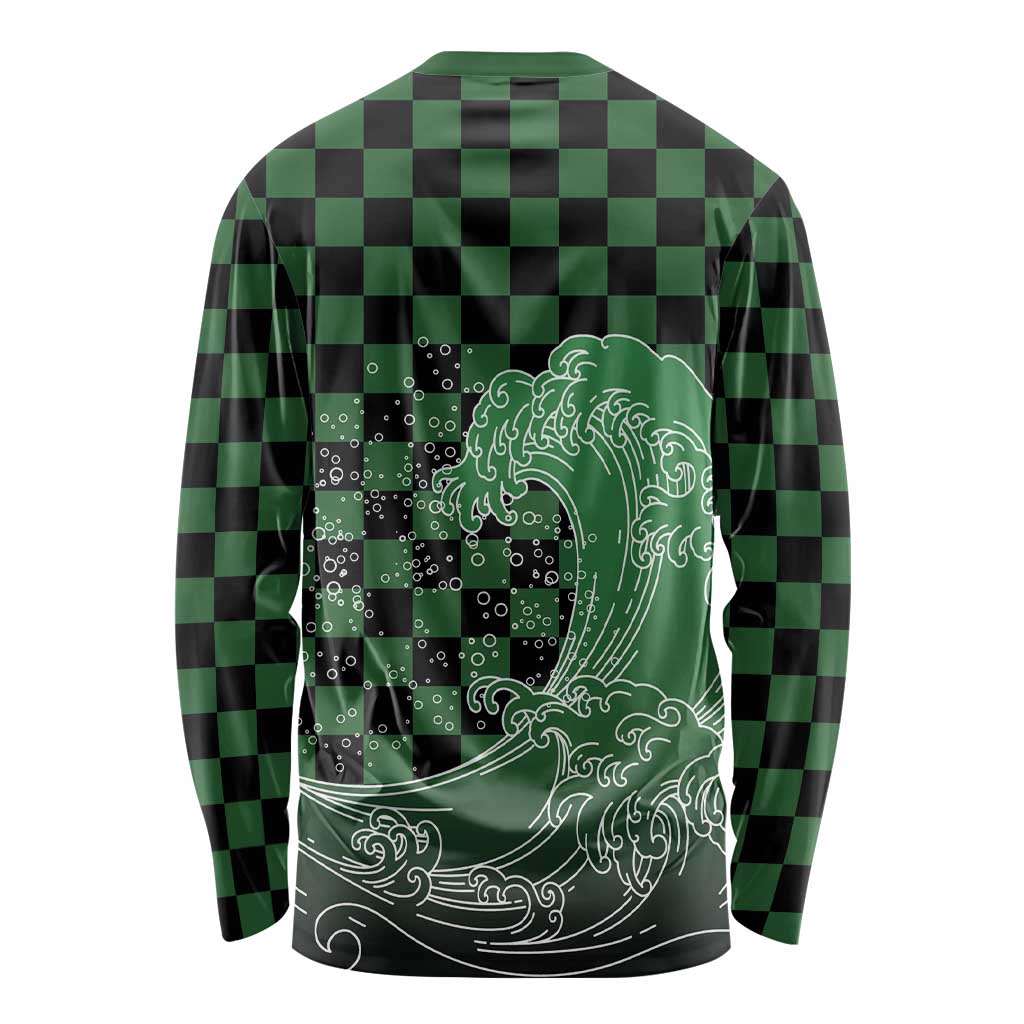 Japanese Asanoha Pattern Long Sleeve Shirt Water Breathing Slayer Dragon - Wonder Print Shop