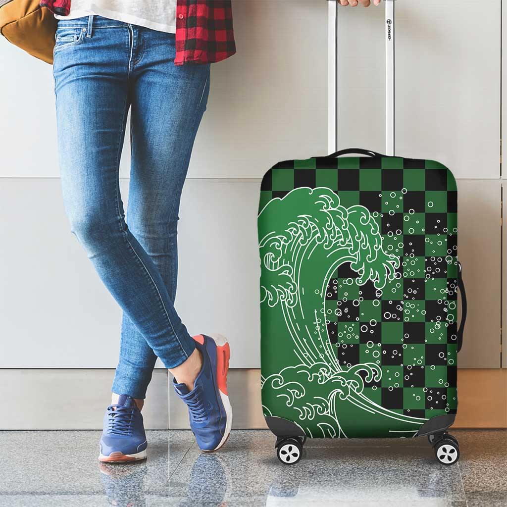 Japanese Asanoha Pattern Luggage Cover Water Breathing Slayer Dragon - Wonder Print Shop