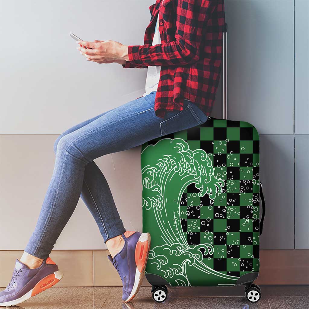 Japanese Asanoha Pattern Luggage Cover Water Breathing Slayer Dragon - Wonder Print Shop