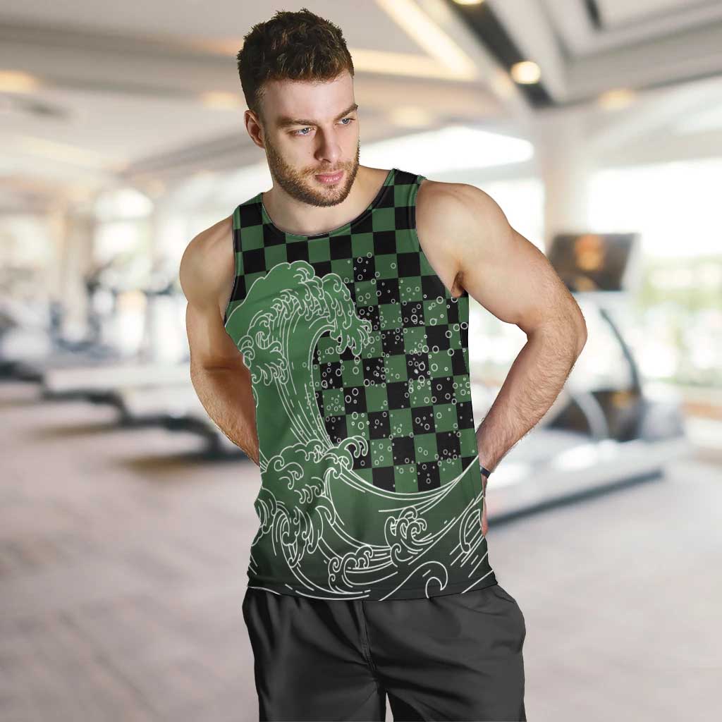 Japanese Asanoha Pattern Men Tank Top Water Breathing Slayer Dragon - Wonder Print Shop