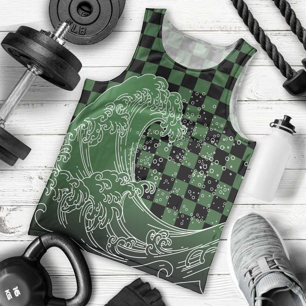 Japanese Asanoha Pattern Men Tank Top Water Breathing Slayer Dragon - Wonder Print Shop
