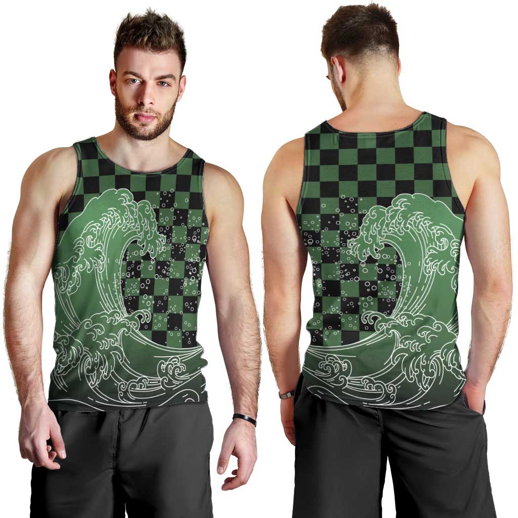 Japanese Asanoha Pattern Men Tank Top Water Breathing Slayer Dragon - Wonder Print Shop