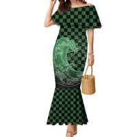 Japanese Asanoha Pattern Mermaid Dress Water Breathing Slayer Dragon - Wonder Print Shop
