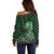 Japanese Asanoha Pattern Off Shoulder Sweater Water Breathing Slayer Dragon - Wonder Print Shop