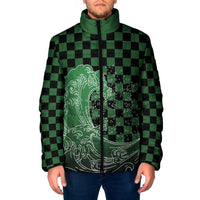 Japanese Asanoha Pattern Padded Jacket Water Breathing Slayer Dragon - Wonder Print Shop
