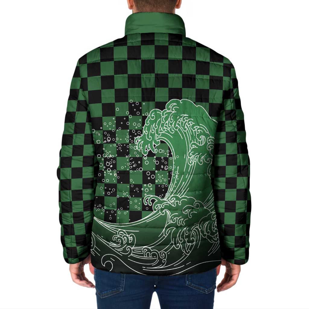Japanese Asanoha Pattern Padded Jacket Water Breathing Slayer Dragon - Wonder Print Shop