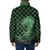 Japanese Asanoha Pattern Padded Jacket Water Breathing Slayer Dragon - Wonder Print Shop