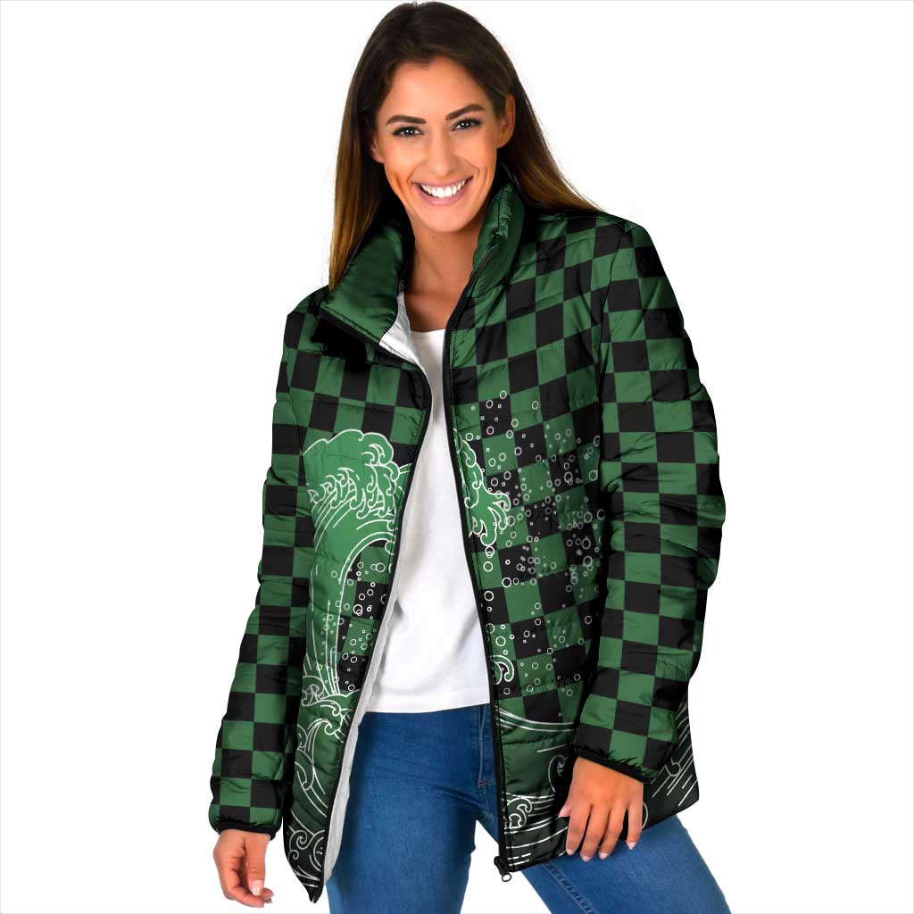 Japanese Asanoha Pattern Padded Jacket Water Breathing Slayer Dragon - Wonder Print Shop