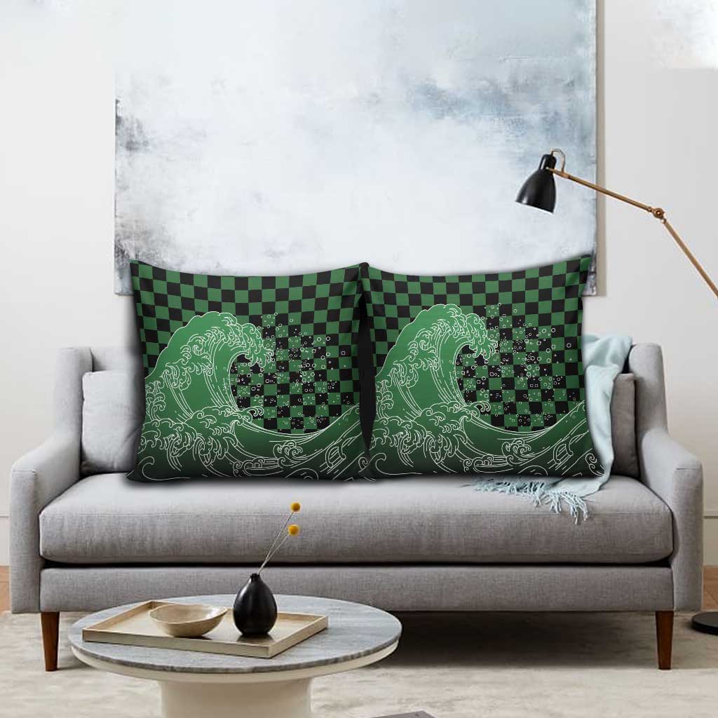 Japanese Asanoha Pattern Pillow Cover Water Breathing Slayer Dragon - Wonder Print Shop