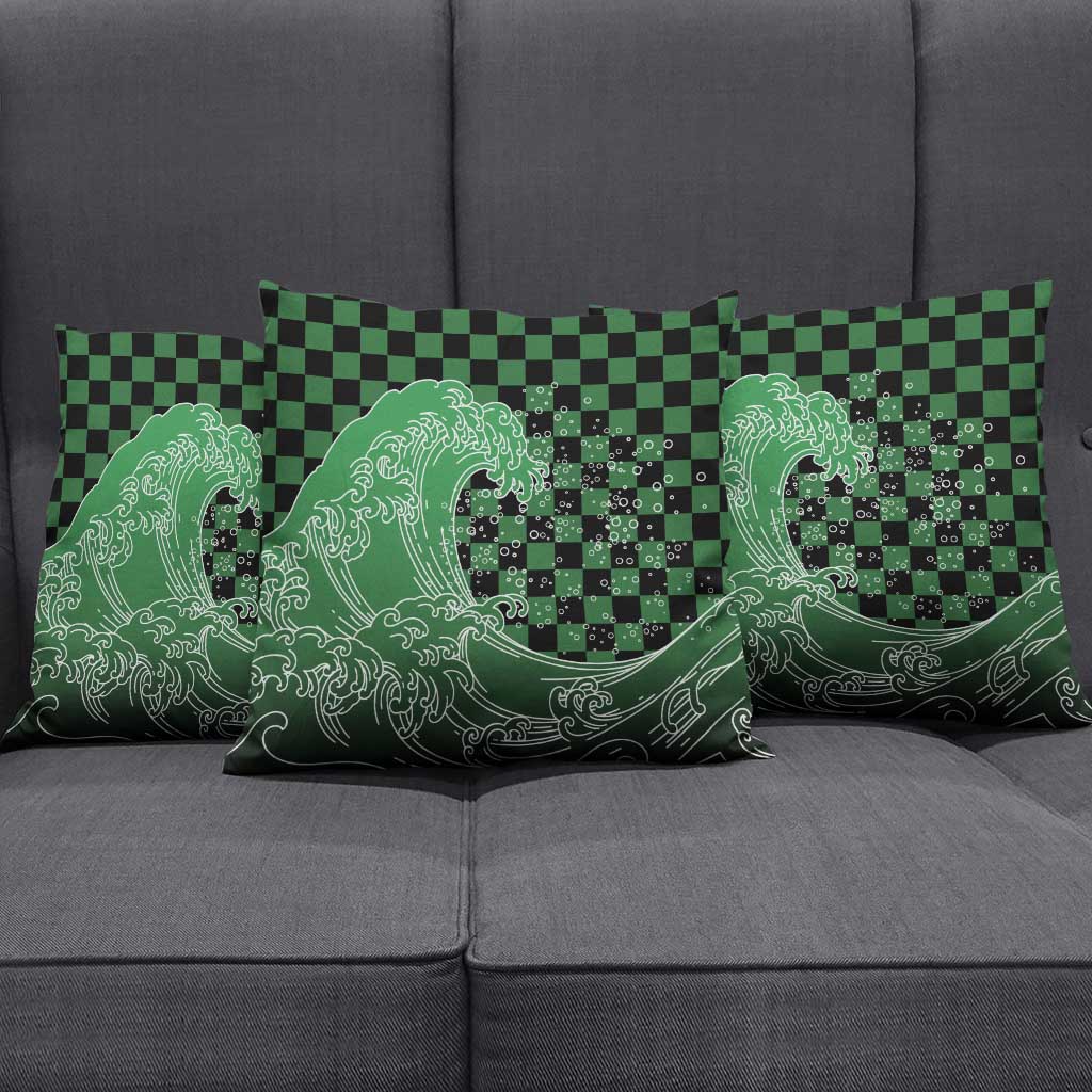 Japanese Asanoha Pattern Pillow Cover Water Breathing Slayer Dragon - Wonder Print Shop