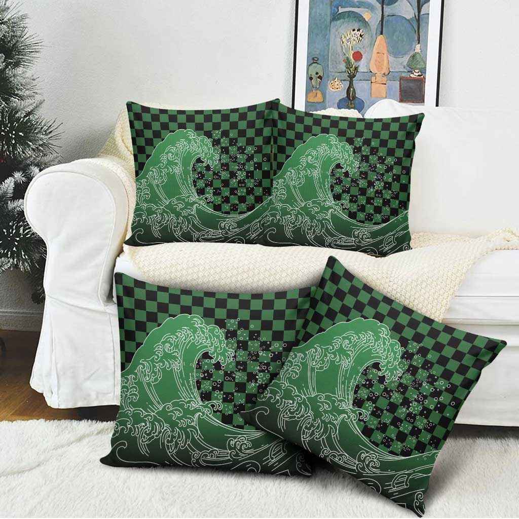 Japanese Asanoha Pattern Pillow Cover Water Breathing Slayer Dragon - Wonder Print Shop